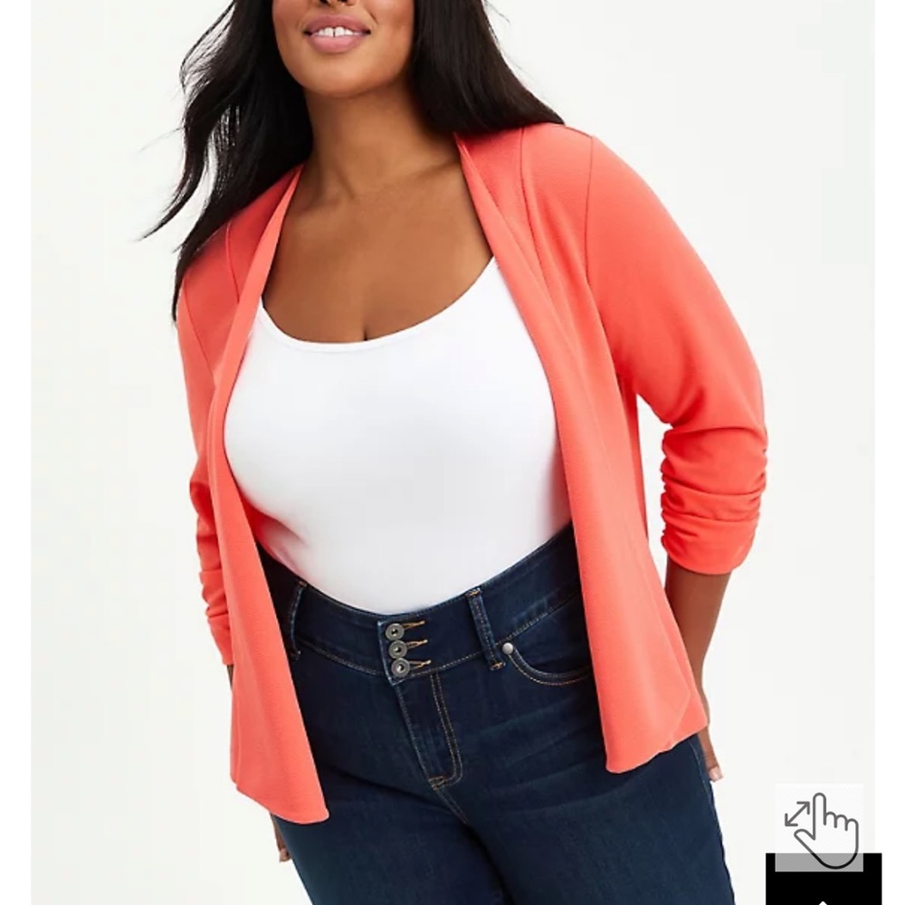 Coral crepe drape knit jacket NWT torrid